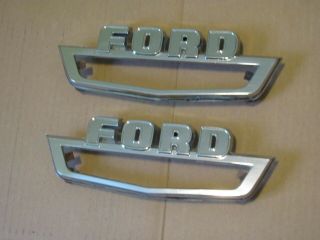 Set 63 64 65 Ford F - 100 250 350 600 Side Hood Emblem Badge Surround Logo Oem
