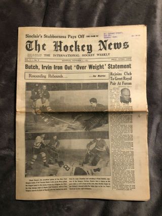1951 The Hockey News: Nov 3,  Vol 5 No 5,  Tor / Nyr On Cover,  Nhl,  Ahl,  Pcl,