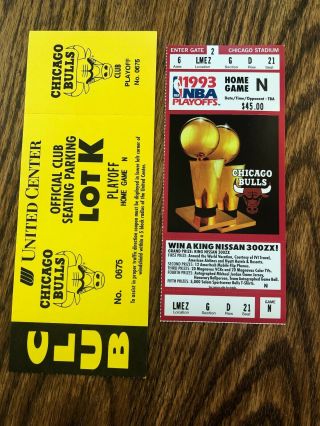 1993 Nba Chicago Bulls Playoff Full Ticket