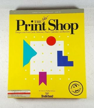 The Print Shop Broderbund Design Software 1989 Ibm Pc Computer Dos Vintage