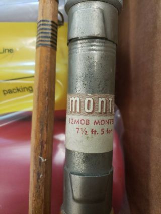 Vintage Montague 12mob Monterey Bamboo Fishing Rod / 2 Piece / 7‘ 5 "