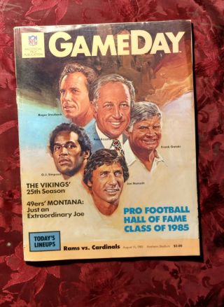 Gameday August 15 1985 Los Angeles Rams Vs St.  Louis Cardinals Official Program