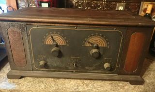 Antique David Grimes Baby Grand Deluxe Radio Wooden Wood Case Parts Repair