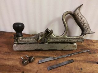 Vintage Antique Stanley No.  48 Tongue And Groove Plane Nickel Plated