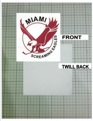 Hockey Iron On Transfer Twill Glue Back Patch: Miami Screaming Eagles