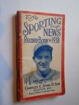 1938 Sporting News Record Book - Joe Medwick,  Baseball,  On Front Cover