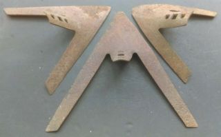 3 Antique Metal Farm Plow Points/blades Various Types & Sizes Implements Plough