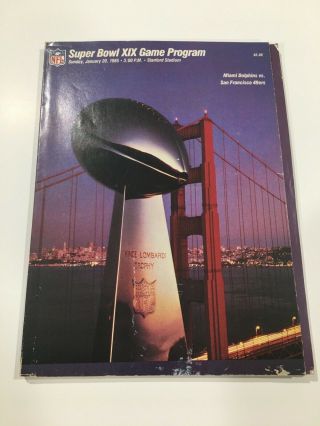 Vtg 1985 Superbowl Xix Dolphins Vs.  San Francisco 49ers Souvenir Game Program