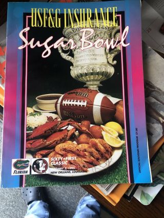 Florida Vs Florida State 1995 Sugar Bowl College Football Program