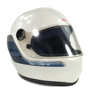 Bell Road Star Ii White Full Face Motorcycle Road Helmet Sz 7.  5 60 Cm Vintage