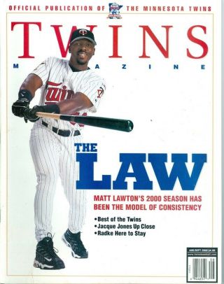 2000 Minnesota Twins Vs Kansas City Royals Program: Matt Lawton On Cover
