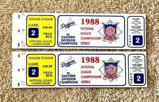1988 Mets Dodgers Nlcs Game 2 Full Tickets: Belcher 10 Ks; La Wins World Series