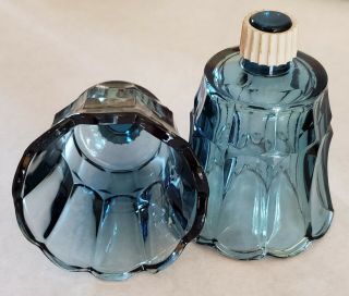 2 Vintage Homco Lotus Blue Tulip Glass Votive Candle Cups Peg Sconce,  Grommets
