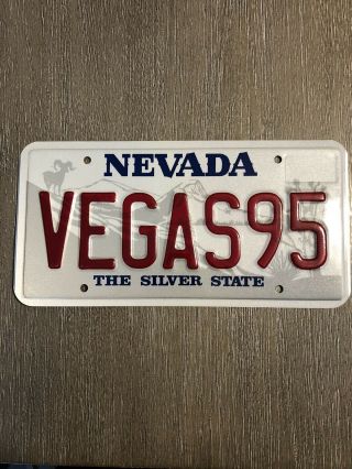 Vintage Nevada The Silver State License Plate " Vegas95”