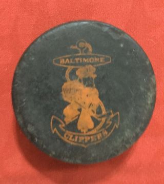 Vintage 1960s Baltimore Clippers Ccm Official Game Ahl Hockey Puck Rare Defunct