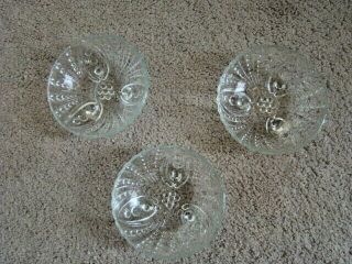 Vintage Anchor Hocking Burple Bubble Berry Bowls 4 1/2 " Footed Clear