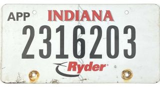 99 Cent Indiana Ryder Apportioned License Plate 2316203