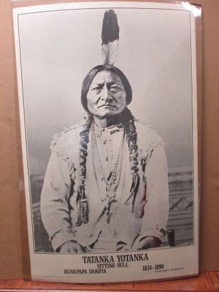 Tatanka Yotanka Vintage Black/white Poster Sitting Bull Hunkpapa Dakota On Palle