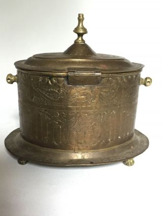Vintage Antique Brass Bohemian Box Tea Caddy 3