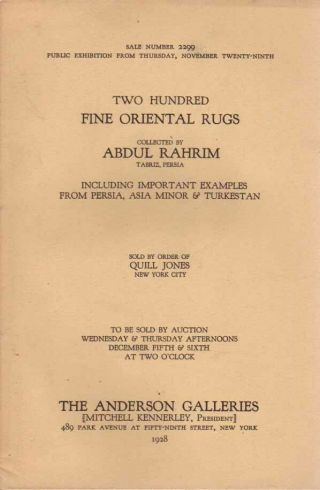 Book - Two Hundred Fine Oriental Rugs Collected By Abdul Rahrim Tabriz Persia