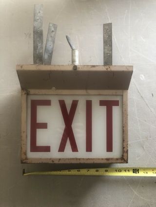 Vintage Glass Exit Signs