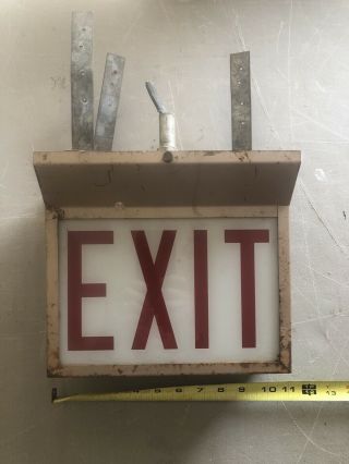 Vintage Glass Exit Signs 2