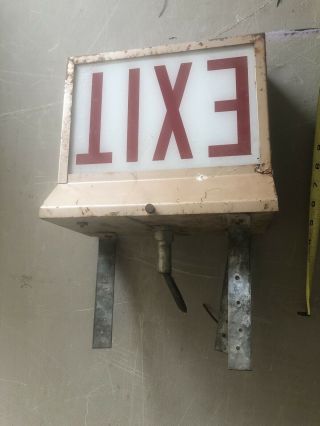 Vintage Glass Exit Signs 3