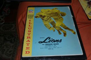 Nfl Vintage Detroit Lions Vs.  Chicago Bears 11/26/1964 Program Mike Ditka