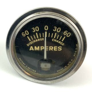 Vintage Ammeter Amperes Gauge 4015 - 5 - 18 Sw Stewart Warner Gage Auto Car Truck