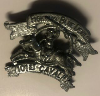 Vintage Rin Tin Tin Fighting Blue Devils 101st Cavalry Silver Pinback