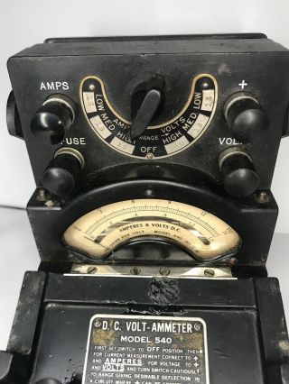 Vintage Weston Electric Instument D.  C volt ammeter model 540 Newark NJ - Decor 2