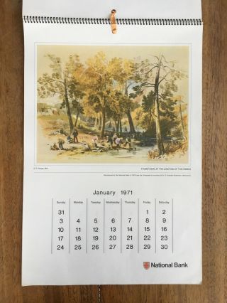 Vintage 1971 National Australia Bank Calendar Early Mining In Australia