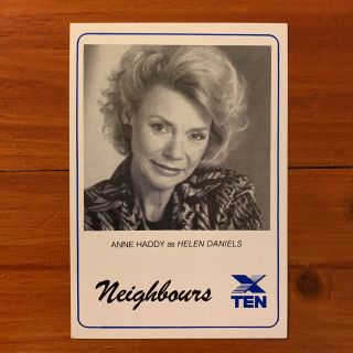 Neighbours Vintage Tv Fan Card 1980s Anne Haddy Helen Daniels1989 Soap Kylie
