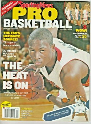 Dwyane Wade 2007 - 08 Sporting News Nba Preview Mag,  Newsstand Issue,  No Label Ex