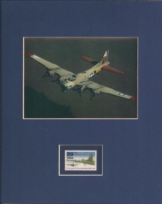 Boeing B - 17 Flying Fortress - Wwii Aircraft - Frameable Postage Stamp Art - 0804