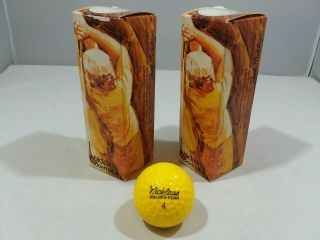 Vintage Macgregor Jack Nicklaus 6 Golf Balls Golden Bear Nib Yellow Made In Usa