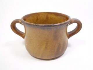 Vintage Mccoy Pottery Bowl Canyon Mesa Brown Glaze Double Handle Made In Usa