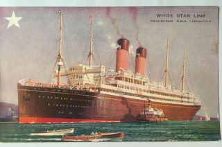 2 White Star Line RMS Adriatic Steam Ship Postcards 3