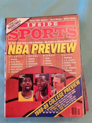 November 1988 Inside Sports Michael Jordan Chicago Bulls Basketball Bird Hof Old