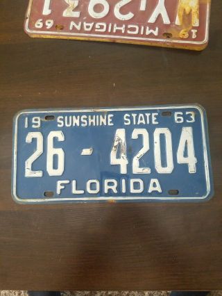 1963 Florida Car License Plate Marion Co.  26 - 4204