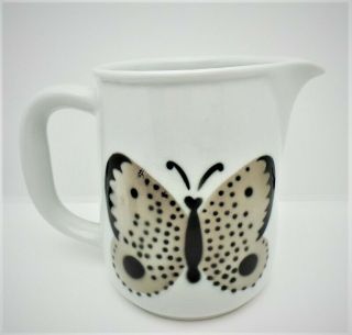 Estate Vtg 1960s 70s Arabia Finland Kaj Frank Ceramic Butterfly Pitcher Mcm
