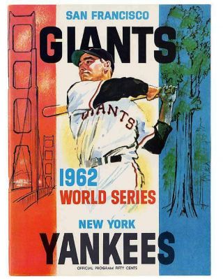 1962 World Series Program Cover Photo Yankees Vs Giants Yankees Win 8 X10