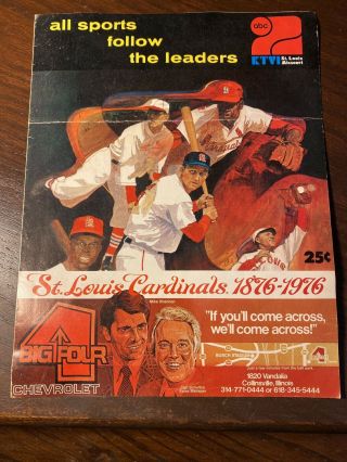 1976 St.  Louis Cardinals Official Scorecard (ted Simmons & John Denny)