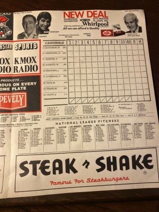 1976 St.  Louis Cardinals Official Scorecard (Ted Simmons & John Denny) 3