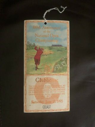 1995 100th Anniversary Us Open Golf Clubhouse Ticket (6/17/1995)