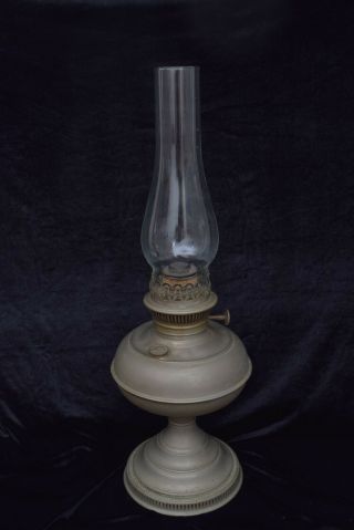 Antique Rayo Nickel Plated Brass Oil Lamp Lantern With Chimney 1905