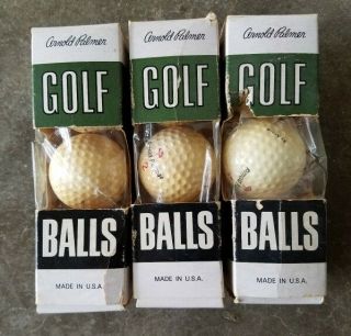 Sleeve Of 3 Vintage Arnold Palmer Charger Golf Balls 