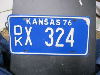 License Plate Car Tag 1976 Dickinson Co.  Dk X 324