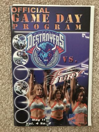 2002 Buffalo Destroyers Arena Football League Game Program Vs Detroit Fury