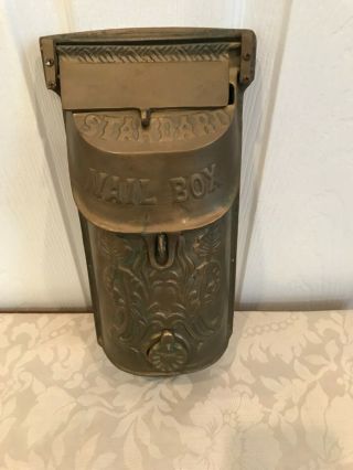 Vintage Cast Iron Standard Mail Box Lockable Top Letter Slot W/peep Hole